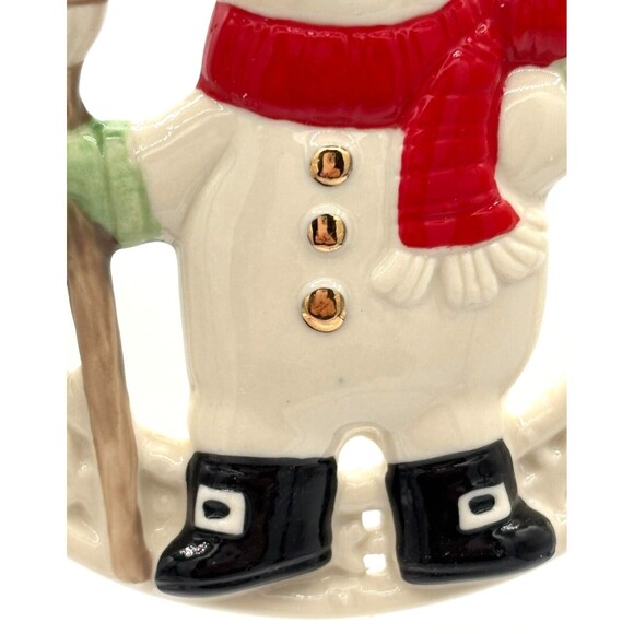 Lenox Pierced Figural Snowman Christmas Ornament Bone China 24K Gold Accent 3.5" - Picture 11 of 16